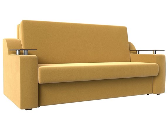 Прямой диван Сенатор Аккордеон 160, Желтый (Микровельвет) в Вологде - изображение