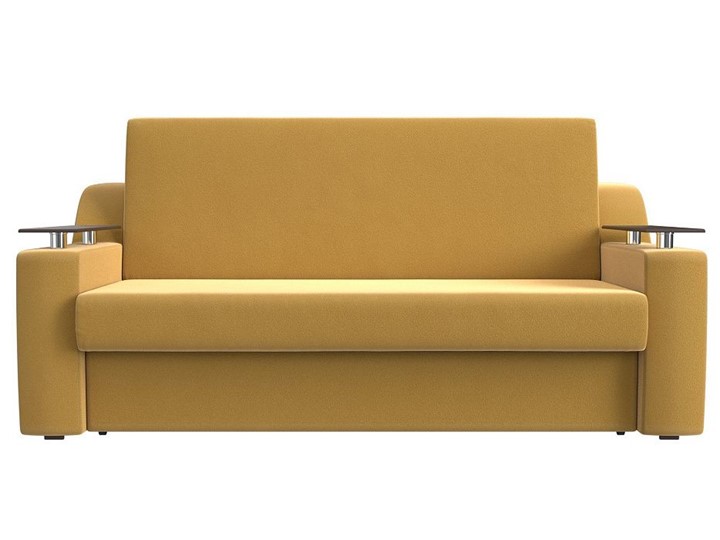 Прямой диван Сенатор Аккордеон 160, Желтый (Микровельвет) в Вологде - изображение 7