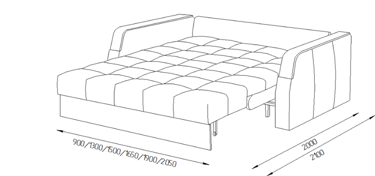 Прямой диван Турин 2 205 (НПБ) в Вологде - изображение 2