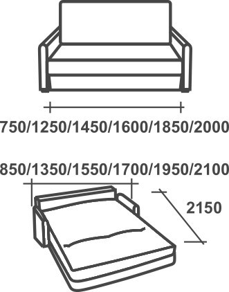 Прямой диван Аккордеон-М, 120, Элакс в Вологде - изображение 1