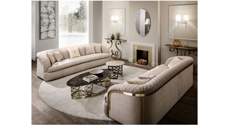 Прямой диван Бурже, с металлическим декором в Вологде - изображение 1