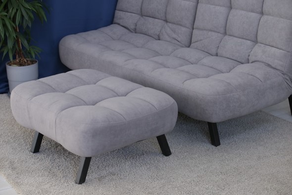 Комплект мебели Абри цвет серый диван + пуф опора металл в Вологде - изображение