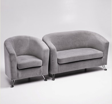 Комплект мебели Брамс  цвет серый диван 2Д + кресло в Вологде - изображение
