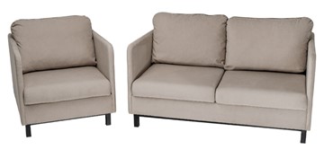 Комплект мебели диван + кресло-кровать Бэст бежевый в Вологде - предосмотр