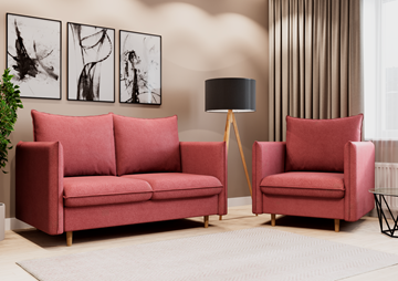 Комплект мебели диван и кресло Гримма коралл в Вологде