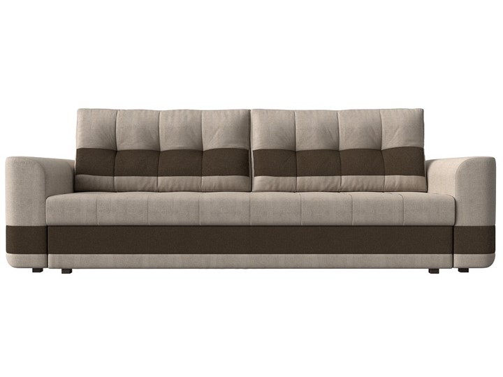 Прямой диван Честер, Бежевый/коричневый (рогожка) в Вологде - изображение 1