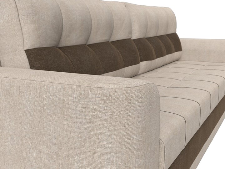 Прямой диван Честер, Бежевый/коричневый (рогожка) в Вологде - изображение 3