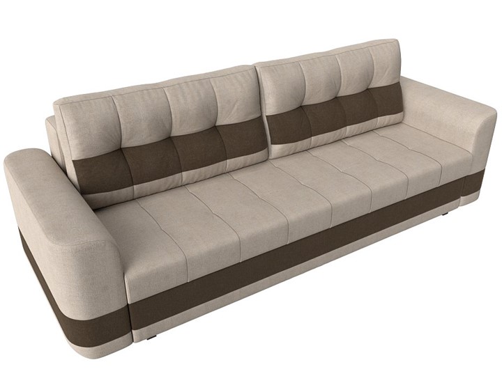 Прямой диван Честер, Бежевый/коричневый (рогожка) в Вологде - изображение 4