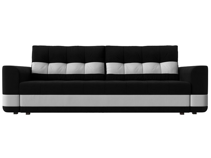 Прямой диван Честер, Черный/белый (вельвет/экокожа) в Вологде - изображение 1