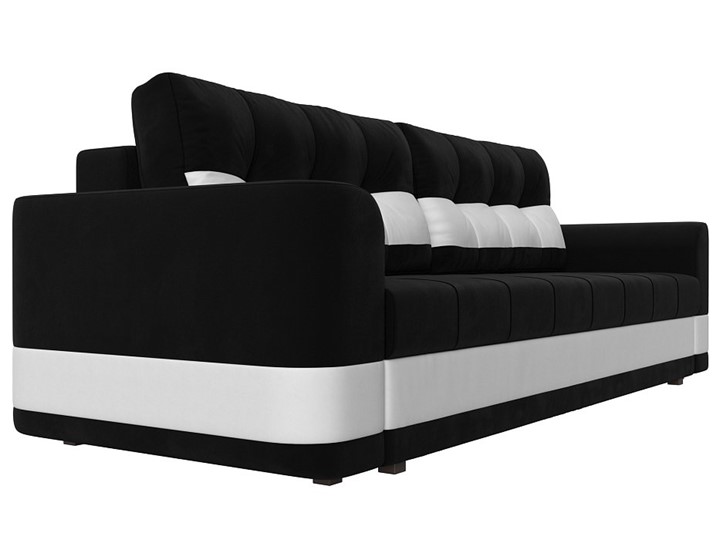 Прямой диван Честер, Черный/белый (вельвет/экокожа) в Вологде - изображение 2