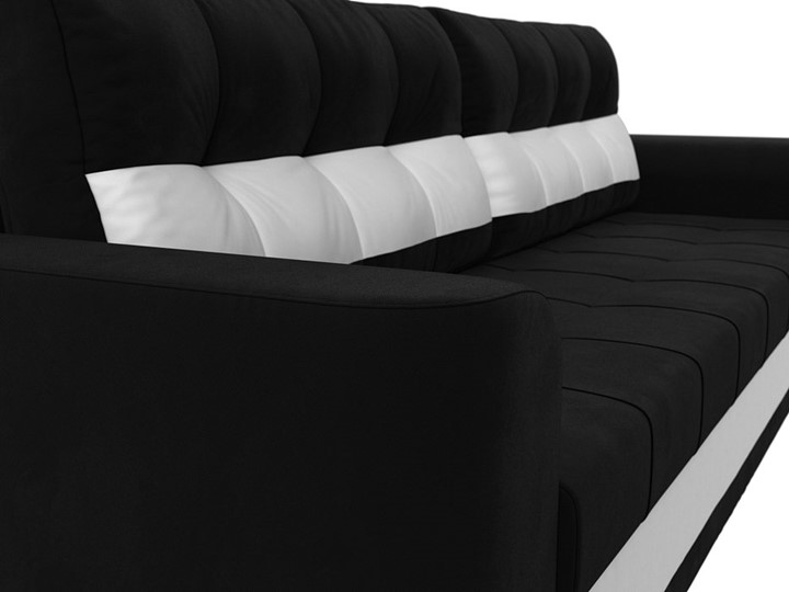 Прямой диван Честер, Черный/белый (вельвет/экокожа) в Вологде - изображение 3