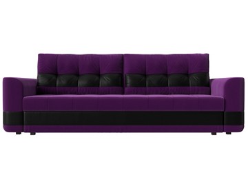 Прямой диван Честер, Фиолетовый/черный (вельвет/экокожа) в Вологде - предосмотр 1