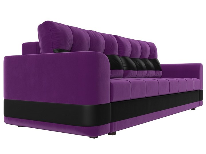 Прямой диван Честер, Фиолетовый/черный (вельвет/экокожа) в Вологде - изображение 2