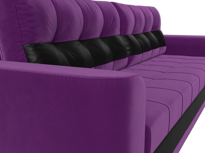Прямой диван Честер, Фиолетовый/черный (вельвет/экокожа) в Вологде - изображение 3