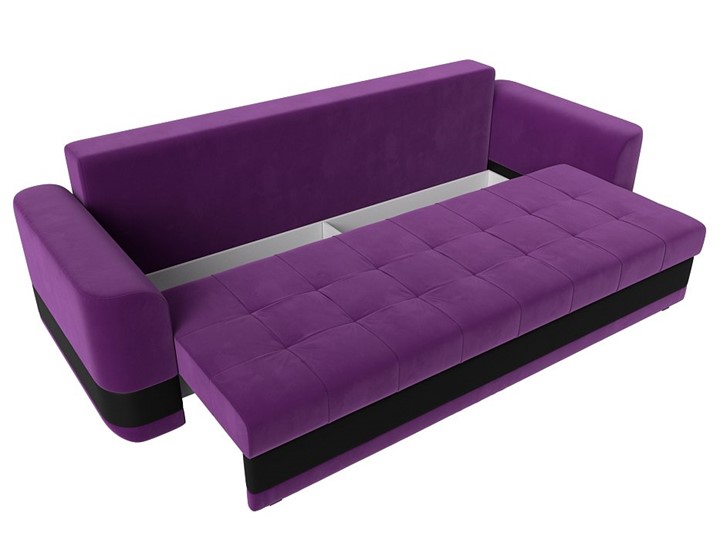 Прямой диван Честер, Фиолетовый/черный (вельвет/экокожа) в Вологде - изображение 5