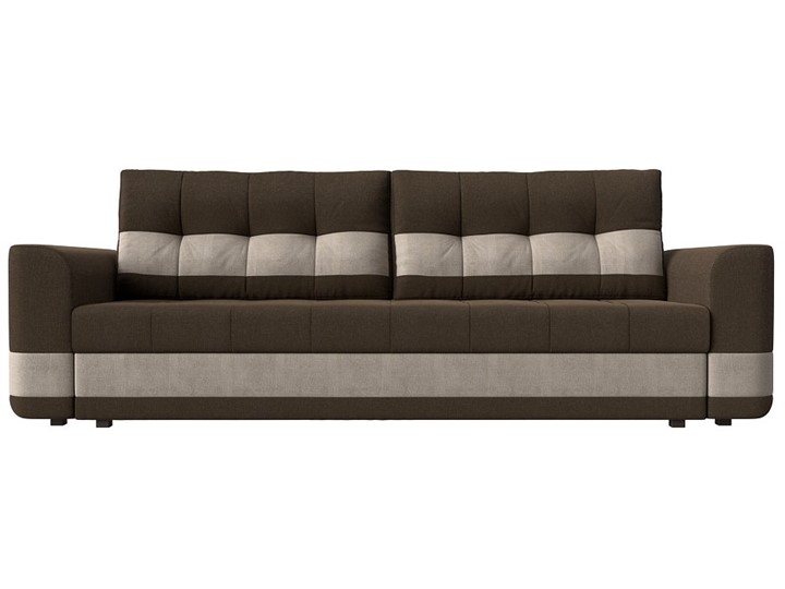 Прямой диван Честер, Коричневый/бежевый (рогожка) в Вологде - изображение 1