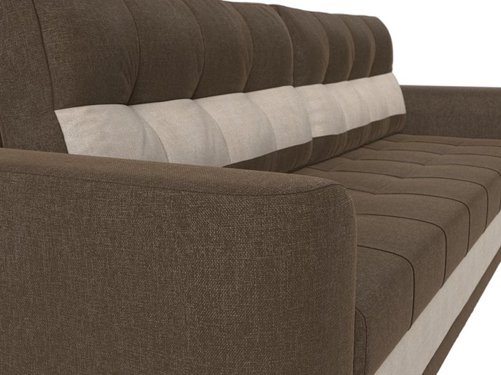 Прямой диван Честер, Коричневый/бежевый (рогожка) в Вологде - изображение 3