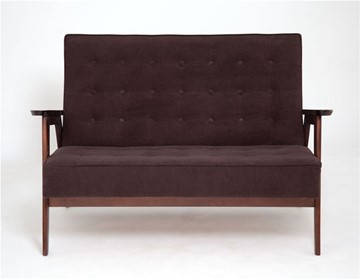 Прямой диван Ретро, двухместный (темный тон / RS32 - коричневый) в Вологде - предосмотр 1