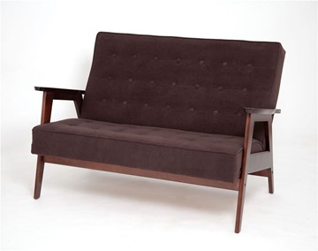 Прямой диван Ретро, двухместный (темный тон / RS32 - коричневый) в Вологде - предосмотр