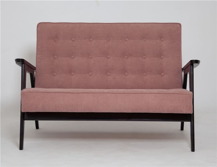 Прямой диван Ретро, двухместный (венге / RS 12 - розовый) в Вологде - изображение 1