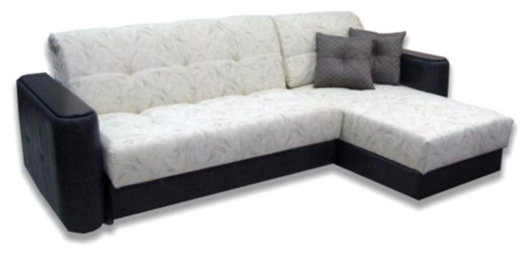 Угловой диван Аккордеон-1, 290 (круглые подлокотники) с коробом в Вологде - изображение