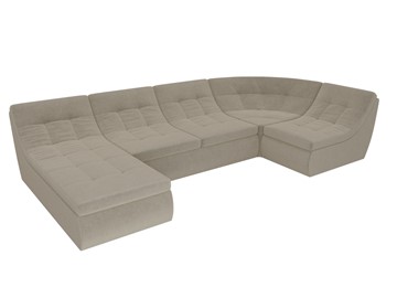 Модульный П-образный диван Холидей, Бежевый (микровельвет) в Вологде - предосмотр 5