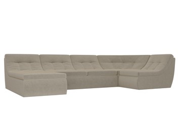 Модульный П-образный диван Холидей, Бежевый (микровельвет) в Вологде - предосмотр