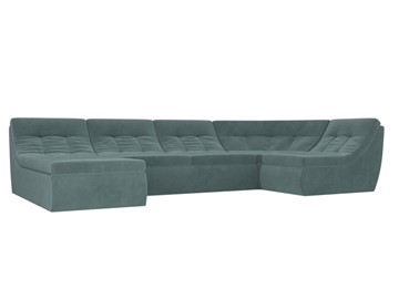 Модульный П-образный диван Холидей, Бирюзовый (велюр) в Вологде - предосмотр
