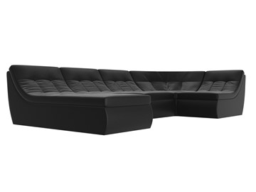 Модульный раскладной диван Холидей, Черный (экокожа) в Вологде - предосмотр 4
