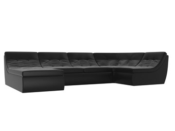 Модульный раскладной диван Холидей, Черный (экокожа) в Вологде - предосмотр