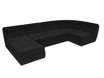 Модульный П-образный диван Холидей, Черный (велюр) в Вологде - предосмотр 5