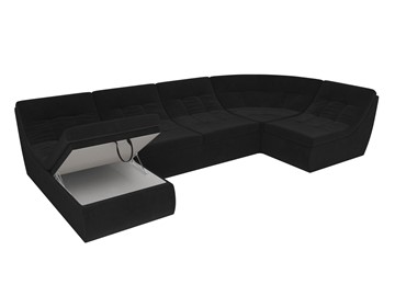 Модульный П-образный диван Холидей, Черный (велюр) в Вологде - предосмотр 6