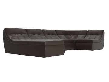 Модульный раскладной диван Холидей, Коричневый (экокожа) в Вологде - предосмотр 4