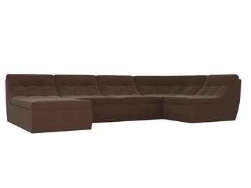 Модульный П-образный диван Холидей, Коричневый (рогожка) в Вологде - предосмотр