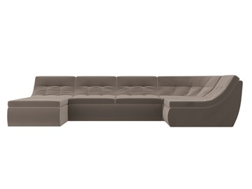 Модульный П-образный диван Холидей, Коричневый (велюр) в Вологде - предосмотр 3