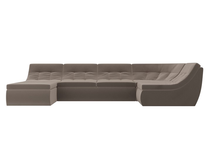 Модульный П-образный диван Холидей, Коричневый (велюр) в Вологде - изображение 3