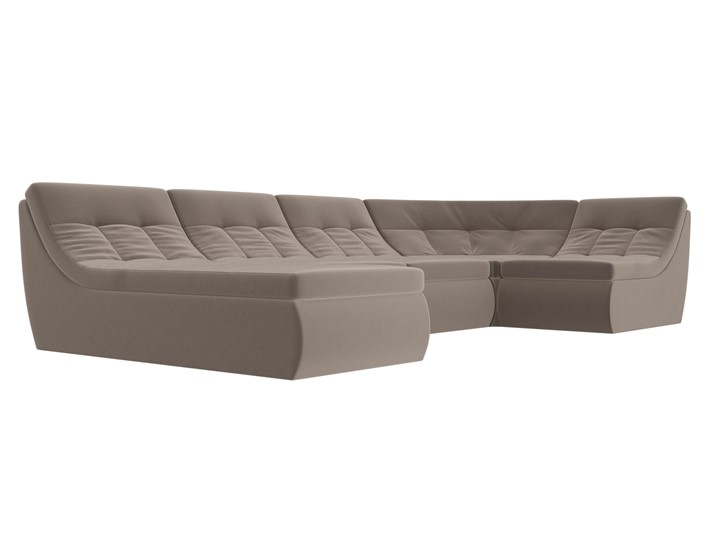 Модульный П-образный диван Холидей, Коричневый (велюр) в Вологде - изображение 4