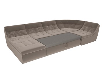 Модульный П-образный диван Холидей, Коричневый (велюр) в Вологде - предосмотр 7