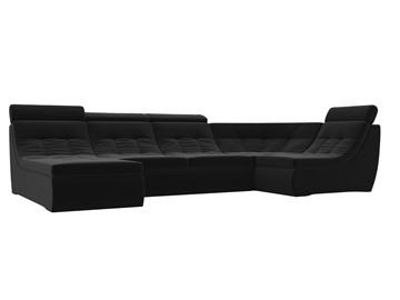 Модульный раскладной диван Холидей люкс, Черный (микровельвет) в Вологде