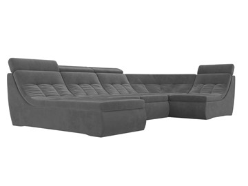 Большой модульный диван Холидей люкс, Серый (велюр) в Вологде - предосмотр 4