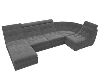 Большой модульный диван Холидей люкс, Серый (велюр) в Вологде - предосмотр 5