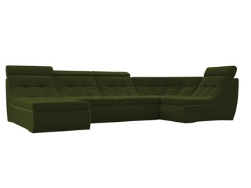 Большой модульный диван Холидей люкс, Зеленый (микровельвет) в Вологде