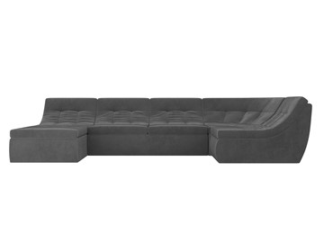 Модульный П-образный диван Холидей, Серый (велюр) в Вологде - предосмотр 3