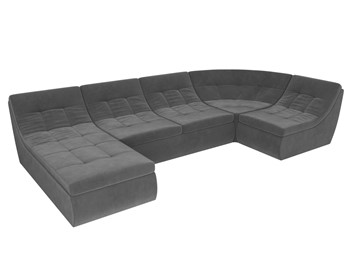 Модульный П-образный диван Холидей, Серый (велюр) в Вологде - предосмотр 5