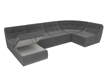 Модульный П-образный диван Холидей, Серый (велюр) в Вологде - предосмотр 6