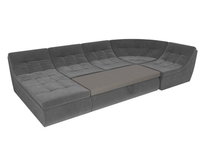 Модульный П-образный диван Холидей, Серый (велюр) в Вологде - изображение 7