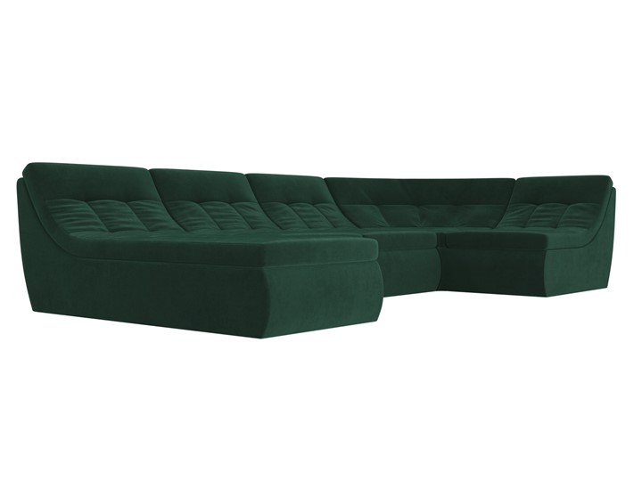 Модульный П-образный диван Холидей, Зеленый (велюр) в Вологде - изображение 4