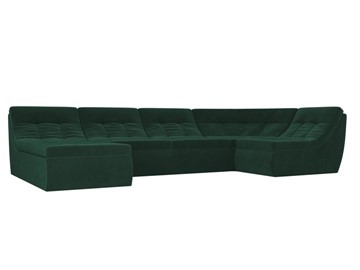 Модульный П-образный диван Холидей, Зеленый (велюр) в Вологде