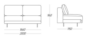 Модуль диван без подлокотников Нортон мод.005 2000 в Вологде