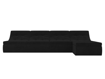 Модульный угловой диван Холидей, Черный (велюр) в Вологде - предосмотр 3